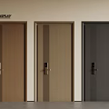 Stylish Modern Security Doors Display With Different Colors And Textured Surfaces 3d model