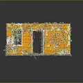 Orange Wall Structure With Climbing Vines Window Doorway And Stone Slab Floor