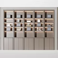 Modern Decorative Cabinet With Sleek Design Multiple Compartments Books And Decorative Items