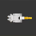 Pixel Art White Pelican 3D Model With Yellow Beak And Orange Feet