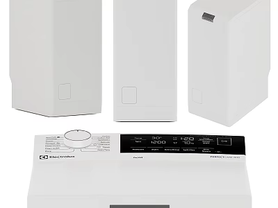 White Washing Machines with Modern Design and Sleek Control Panel Features 3d model