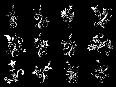 Decorative Hanging Ornaments with Floral Swirl Patterns and Curved Design Elements for Home Decor 3d model