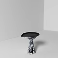 Artistic Modern Coffee Table With Sculptural Marble Base And Sleek Top Design 3d model