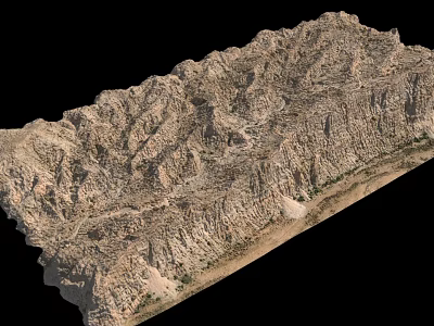 Stone And Wood Natural Terrain Structure With Detailed Textured Surface Design 3d model