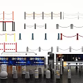 Various Road Facilities Including Traffic Barriers Warning Signs Traffic Cones And Reflective Strips