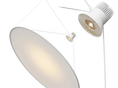 Modern White Pendant Light With Round Luminous Shade And Minimalist Metal Frame Design 3d model