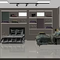 Modern Home Textile Display Shelves For Showcasing Various Bedding Products In Bright Retail Showroom