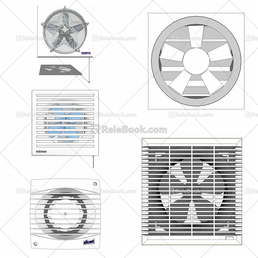 Modern exhaust fan extractor combination 3d model