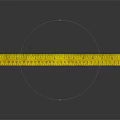 Yellow Plastic Ruler With Clear Measurement Markings On Gray Background 3d model