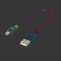 Black USB Data Cable With USB Type A And Micro USB Connectors For Devices