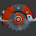 Three Playful Red And Blue Cartoon Robot 3D Models With Big Eyes