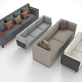 Modern Sectional Sofas In Various Colors With Decorative Pillows And Wooden Accents