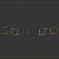 Traditional Wooden Bridge with Curved Railings and Colorful Planks Design