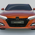 Modern Orange Sedan Side View Featuring Sleek Body Black Windows And Wheels 3d model