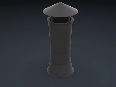 Modern Gray Cylindrical Air Conditioner Air Outlet With Conical Top Design 3d model