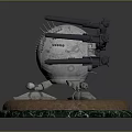laser tower turret turntable sci-fi tower defense game tower defense sci-fi turret game turret game turret 3d model