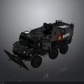 Armored Military Vehicle With Camouflage Paint BOPE Logo Roof Mounted Equipment And Large Wheels