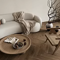 Quiet style sofa combination 3d model
