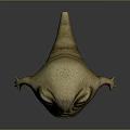 Game Movie Character With Yellow Eyes Wrinkled Skin And Round Body Creature