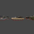 Military Weapons Featuring Various Tanks With Different Camouflage Patterns And Designs 3d model