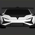 White Sports Car with Black Roof and Rear Spoiler Sleek Aerodynamic Design on Gray Background