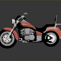 Shiny Red Classic Cruiser Motorcycle With Black Seat And Chrome Accents