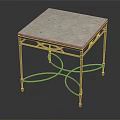 Modern Square Table with Smooth Marble Top and Curved Metal Legs Design