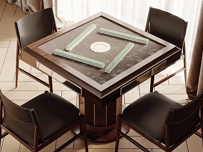 Mahjong table and chair combination 3d model