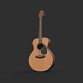 Acoustic Guitar And Art Supplies With Wooden Body And Paintbrushes