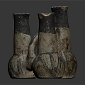 Handcrafted Ceramic Vases With Connected Shape And Vintage Striped Pattern For Home Decor