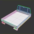 White Truck Bed With Mesh Tailgate Textured Surface And Red Reflectors 3d model