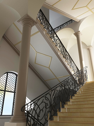 European Stairs Steps 3d model