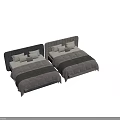 Elegant Soft Double Bed With Tufted Headboard And Velvet Bedspread Including Plush Pillows