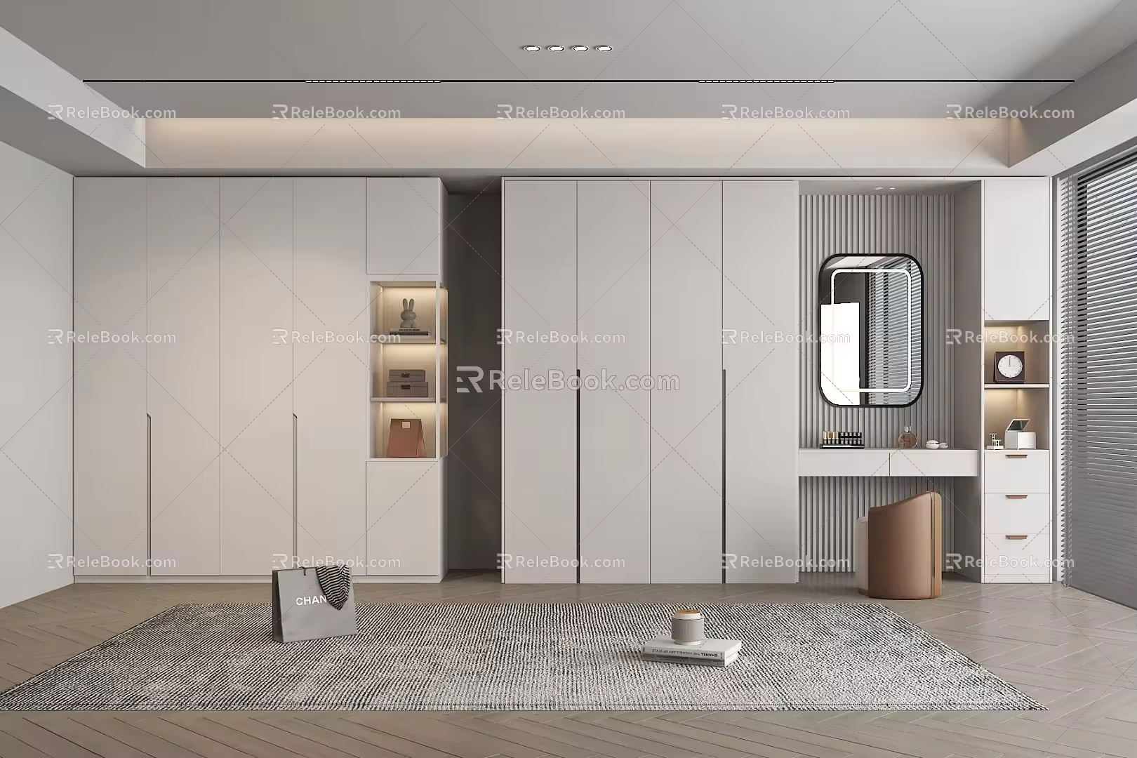 Modern Wardrobe Cloakroom Wardrobe Dressing Table 3d model