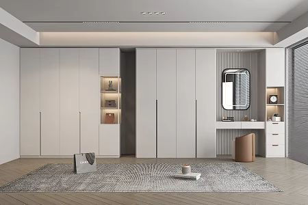 Modern Wardrobe Cloakroom Wardrobe Dressing Table 3d model