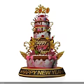 2020 Happy New Year Three Tiered Cake Photo Check in Spot With Top Number Decorations