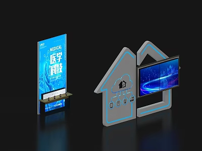 Medical Technology Integration In Smart Home With Cloud Security And Digital Screen 3d model
