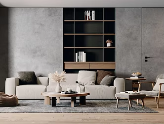 Modern Light Luxury Living Room 3d model