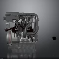 Detailed Industrial Mechanical Equipment Engine With Metal Pipes And Components
