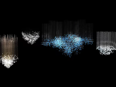 Modern Chandeliers With Hanging Crystal Beads And Blue White Lighting For Interior Decoration 3d model
