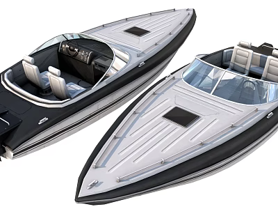Two Modern Yachts With Open Cockpit Comfortable Seats And Sleek Deck Design 3d model