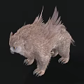 Mythical Feathered Flying Creature With Brown Wings And Sharp Claws On Dark Background 3d model
