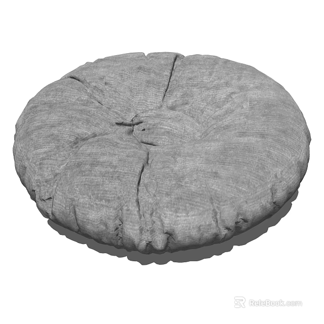 Round Lazy Sofa With Textured Fabric Surface And Comfortable Seating Design 3d model 