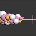Decorative Circular Frame With Pink White Gold Balloons And Moon Star Ornament