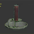 Modern Metallic Candle Lamp With Red Candle And Curved Tray Design Feature