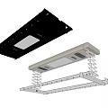 Ceiling Mounted Retractable Metal Spring Clothes Hanger for Laundry Room Wardrobe
