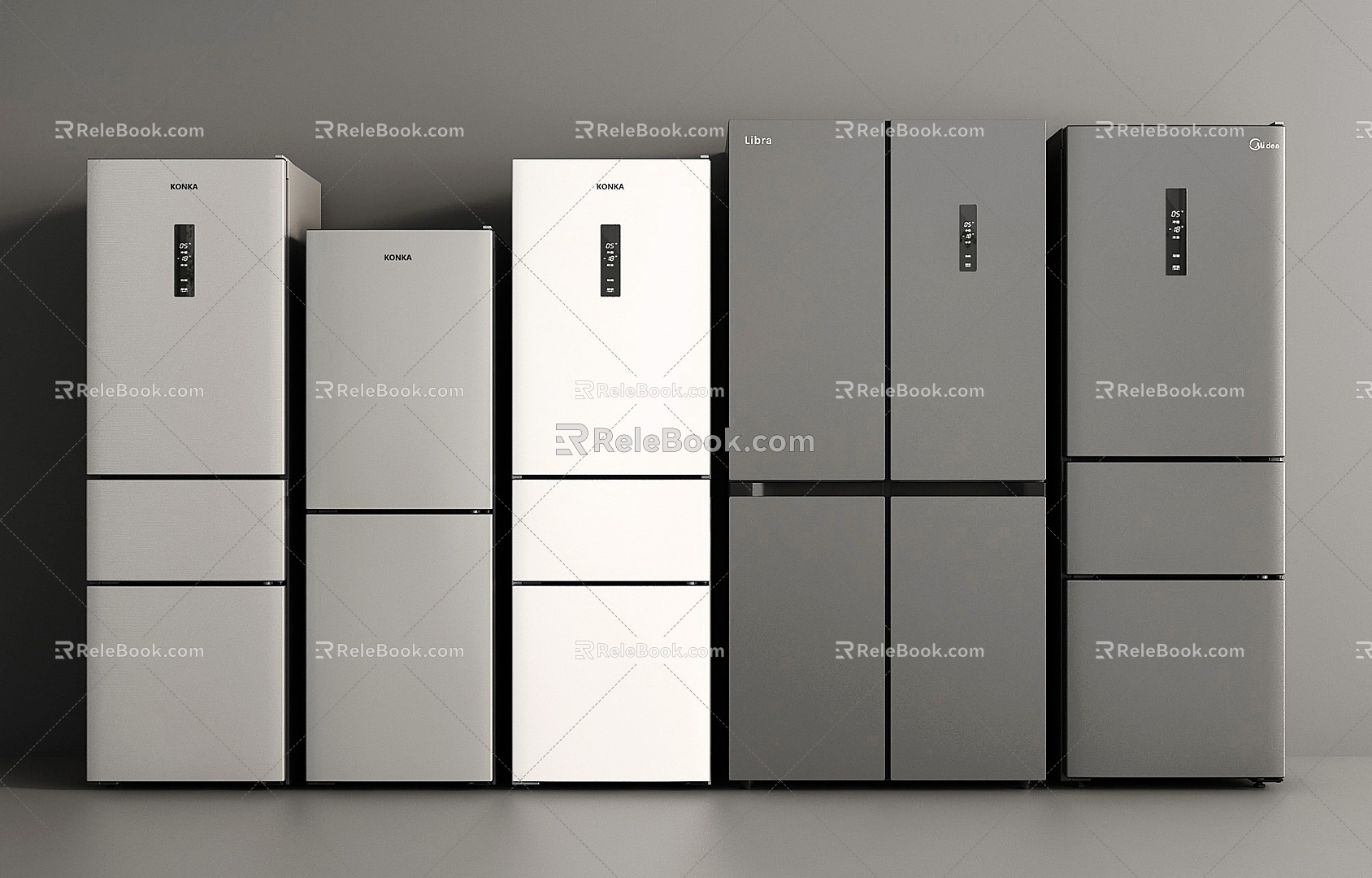 Modern Refrigerator Cross Door Refrigerator Three Door Refrigerator Double Door Refrigerator Four Door Refrigerator 3d model