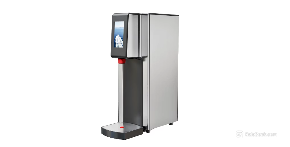 Modern Silver Kitchen Appliance With Digital Display And Instant Heating Function 3d model