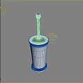 Modern Toilet Brush With White Ceramic Holder And Stainless Steel Handle