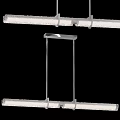 Modern Hanging Chandelier With Silver Metal Frame And Frosted Glass Tubes Design